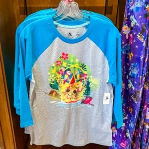 Disney Parks Joey Chou Adventureland Tiki Room Jungle Cruise Raglan shirt